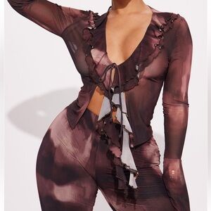 Fashion Nova Ruffle Pant Set